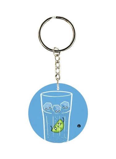Glass Of Juice Printed Keychain