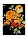 Floral Themed Decorative Metallic Plate Black/Yellow/Green