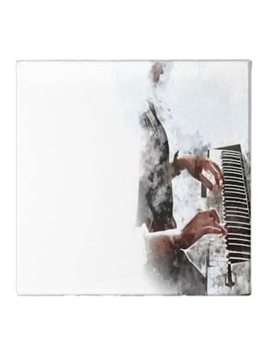 Pianist Pattern Hidden Frame Canvas Wall Painting Multicolour 50 x 50cm