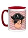 Monkey Pirate Printed Coffee Mug Red/White/Black 11ounce