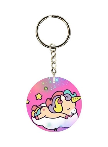 Single Sided Unicorn Printed Keychain