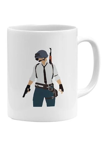 PUBG Gameplay Player Printed Coffee Mug White/Blue/Black
