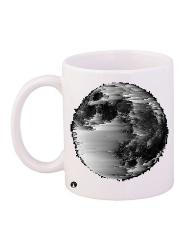 Abstract Printed Coffee Mug White/Black 11ounce