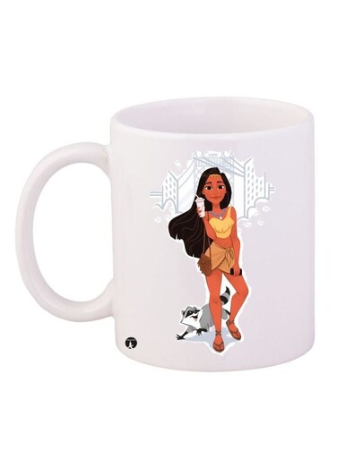 Cartoon Girl Printed Coffee Mug White/Beige/Black