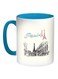Paris Eiffel Tower Printed Coffee Mug Blue/White/Black 11ounce