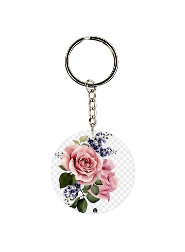 Rose Printed Dual Sided Keychain