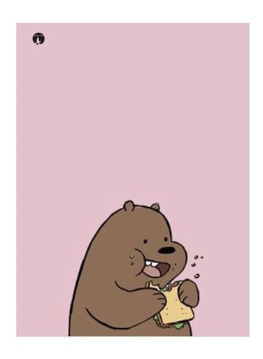 Bear Printed Decorative Plate Pink/Brown 20x15cm
