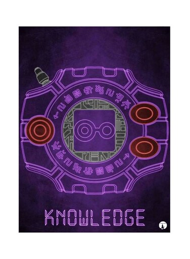 Metal Plate Of The Anime Digimon Poster Purple/Orange
