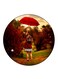 Girl Printed Fridge Magnet Round Multicolour