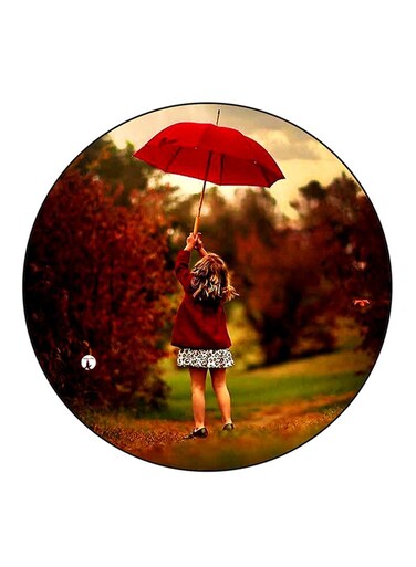Girl Printed Fridge Magnet Round Multicolour