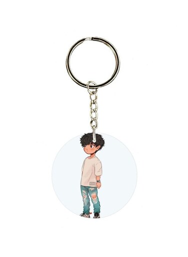 Single Sided Character Printed Keychain
