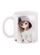 Printed Ceramic Coffee Mug White/Beige/Brown
