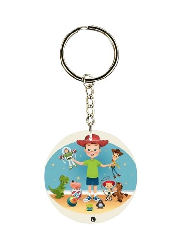 Cartoon Printed Double Sided Keychain