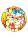 Cartoon Printed Fridge Magnet Yellow/Red/Blue 5.5cm
