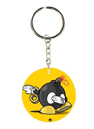 Double Sided Bomb Printed Keychain