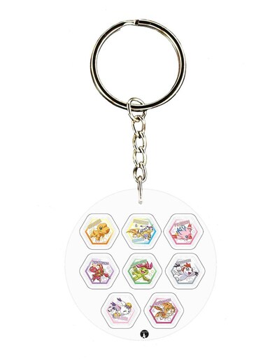 Double Side Anime Digimon Printed Keychain