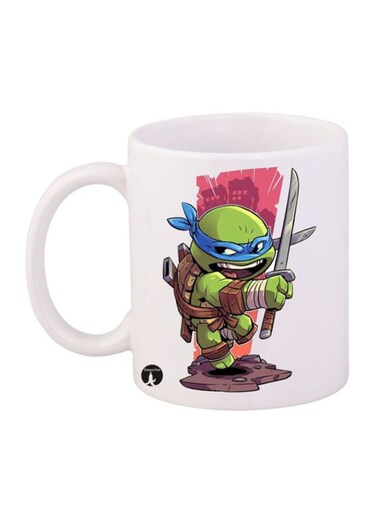 Teenage Mutant Ninja Turtles Printed Mug White/Green/Brown 12ounce