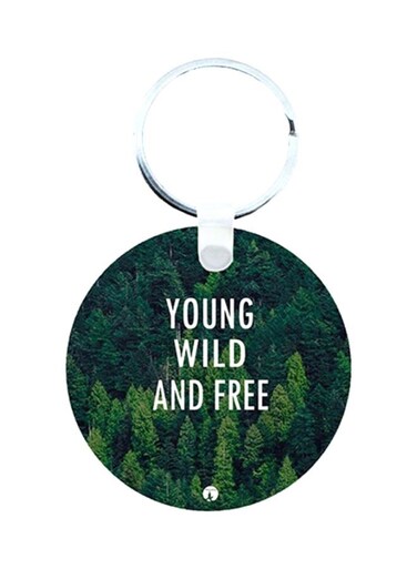 English Phrases Printed Wooden Keychain