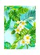 Floral Themed Metallic Plate Green/Blue/Yellow 20x15cm