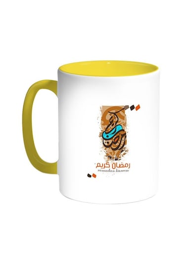 Ramadan Kareem Printed Coffee Mug Yellow/White 11ounce