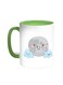 Cartoon - Moon And Clouds Printed Coffee Mug Green/White 11ounce