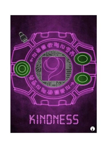 The Anime Digimon Metal Plate Poster Pink/Black/Green