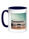 Old Cassette Recorder Printed Coffee Mug Blue/White/Brown 11ounce