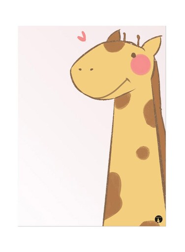 Metal Plate Of A Giraffe Poster Multicolour