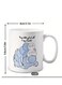 Ceramic Mug with Arabic Calligraphy &amp; Whimsical Blue Creature Design in blue