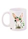 Rabbit Printed Coffee Mug White/Green/Pink 11ounce