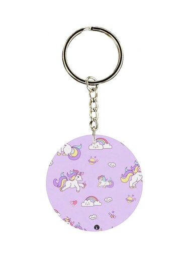 Unicorn Printed Double Sided Keychain