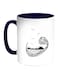 Arabic Letters Printed Coffee Mug Blue/White/Black 11ounce
