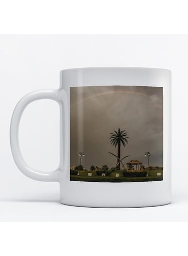 Sword And Palm Printed Mug White/Brown