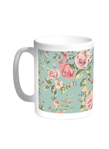 Open Roses Printed Coffee Mug White 11ounce