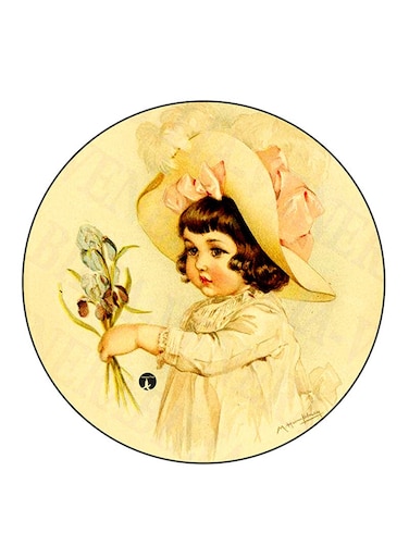 Vintage Art Printed Fridge Magnet Multicolour