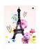 Eiffel Tower Themed Decorative Metallic Plate White/Black/Pink