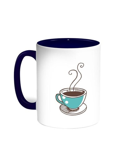 A Cup Of Coffee Printed Coffee Mug Blue/White 11ounce