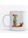 Floral Alphabet-L Printed Coffee Mug White/Green/Red 9.2x7.7cm