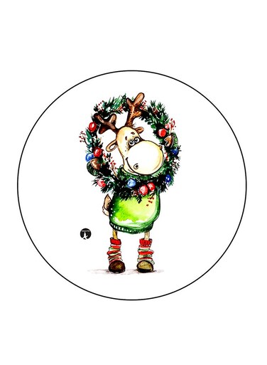 Chrismas Printed Fridge Magnet Multicolour 5.5 x 5.5cm