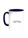 Mustache Printed Coffee Mug Blue/White 11ounce
