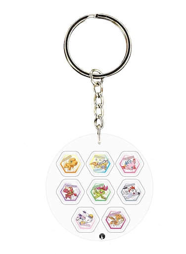 Double Side Anime Digimon Printed Keychain
