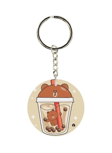 Double Sided Bear Themed Printed Keychain