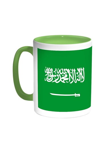 Kingdom Of Saudi Arabia Printed Coffee Mug Green/White 11ounce