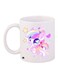 Unicorn Printed Coffee Mug White/Yellow/Pink 11ounce