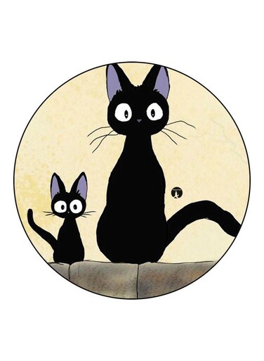 Cat Printed Fridge Magnet Beige/Black/White 5.5cm