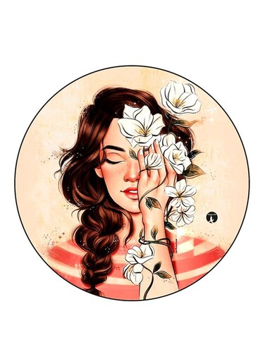 Girl Printed Fridge Magnet Multicolour