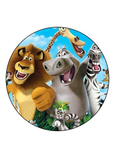 Madagascar Printed Fridge Magnet Brown/Blue/White