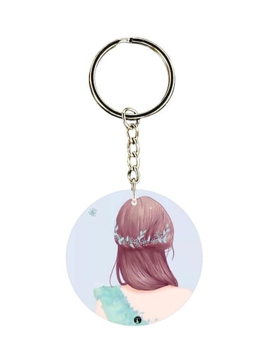 Girl Printed Dual Sided Keychain
