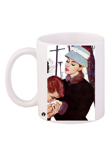 Women Printed Coffee Mug White/Black/Brown 11ounce