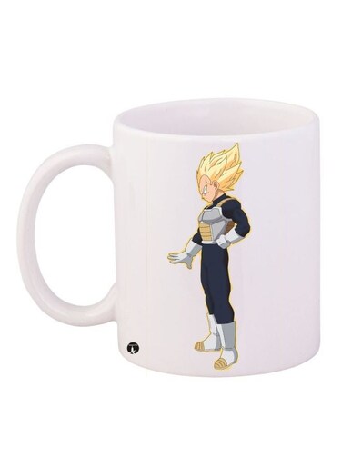 Cartoon Printed Coffee Mug White/Black/Beige 11ounce